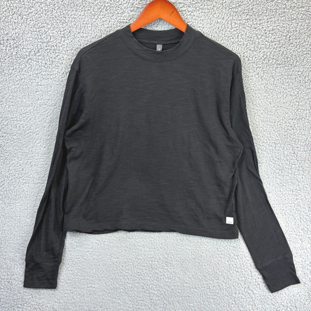 Vuori Daydream Crew Shirt Womens L Black Long Sleeve Athleisure Activewear Top